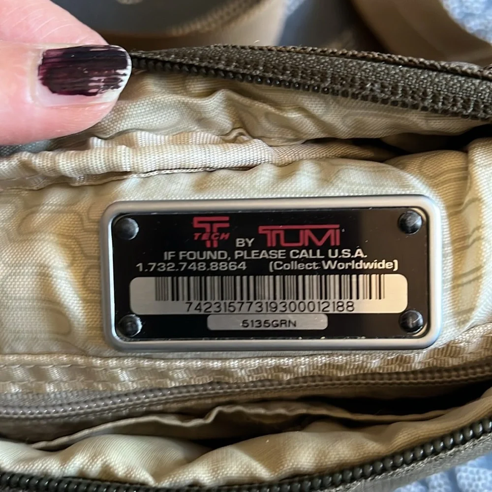 Tumi Army Green Crossbody Bag